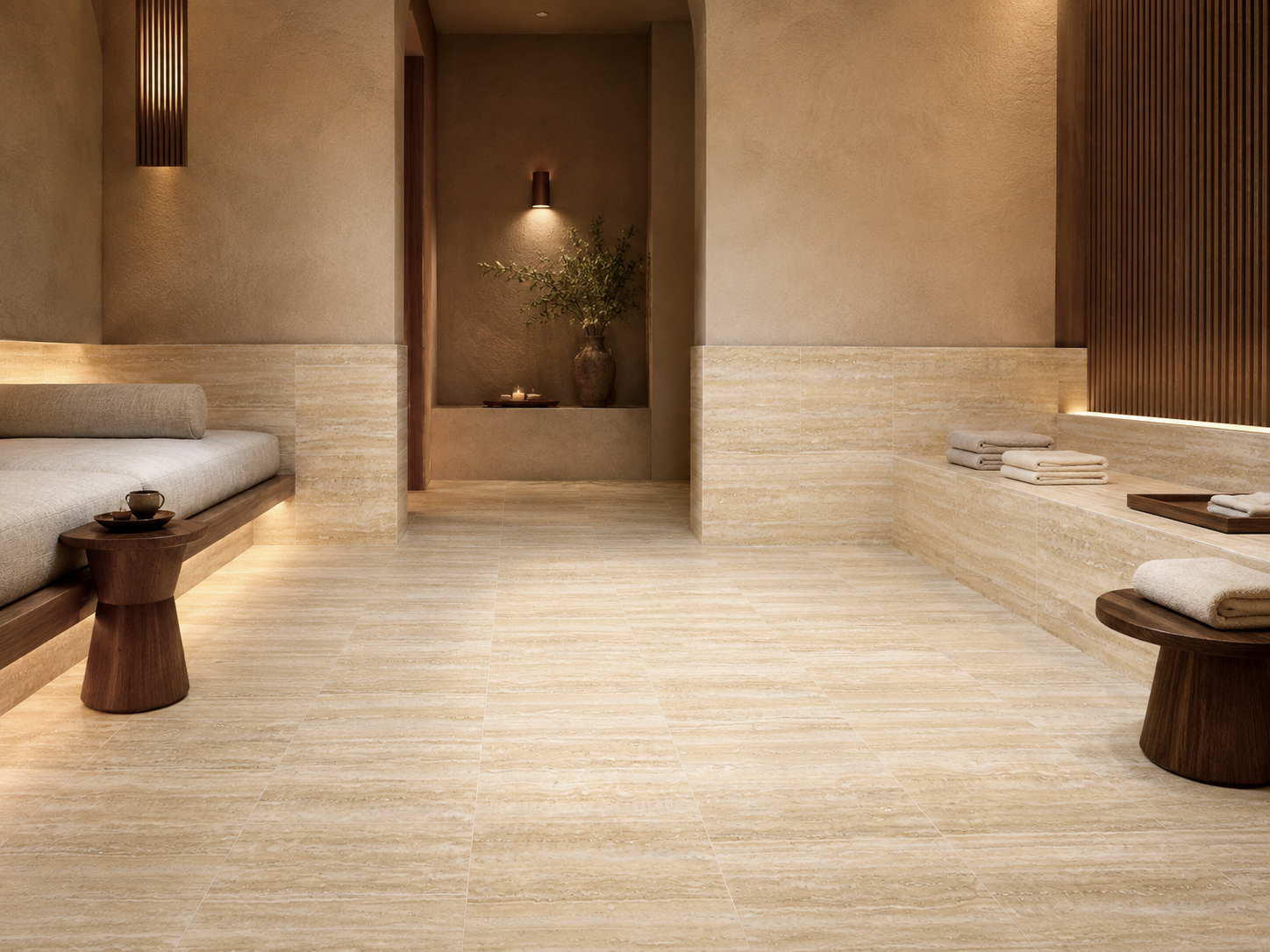 Classic Light Beige Travertine – Vein Cut recommended for hospitality