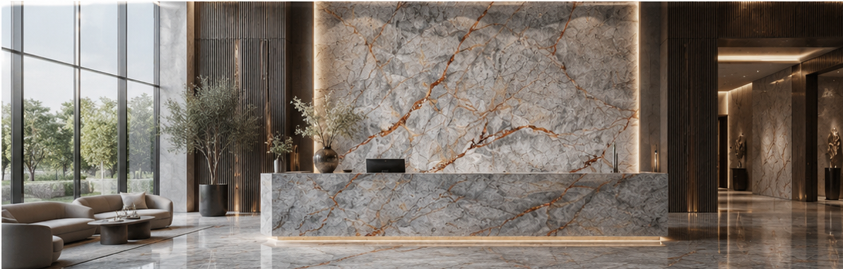 Harmony Grey natural marble slab