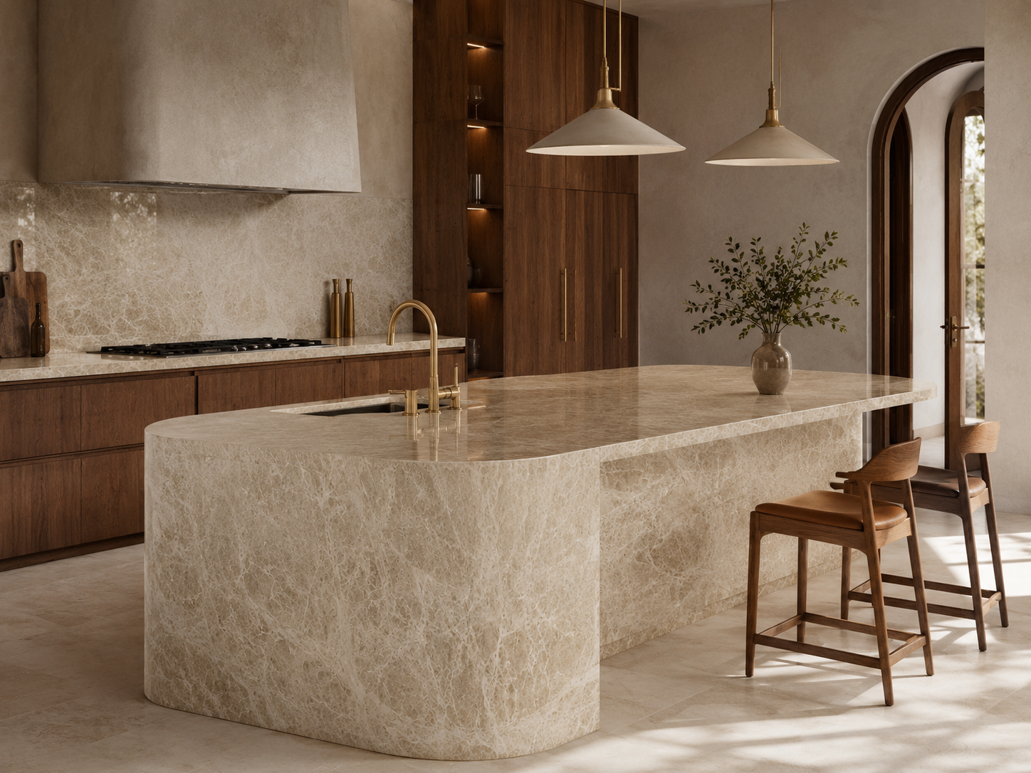 Patara Light Emperador natural marble slab