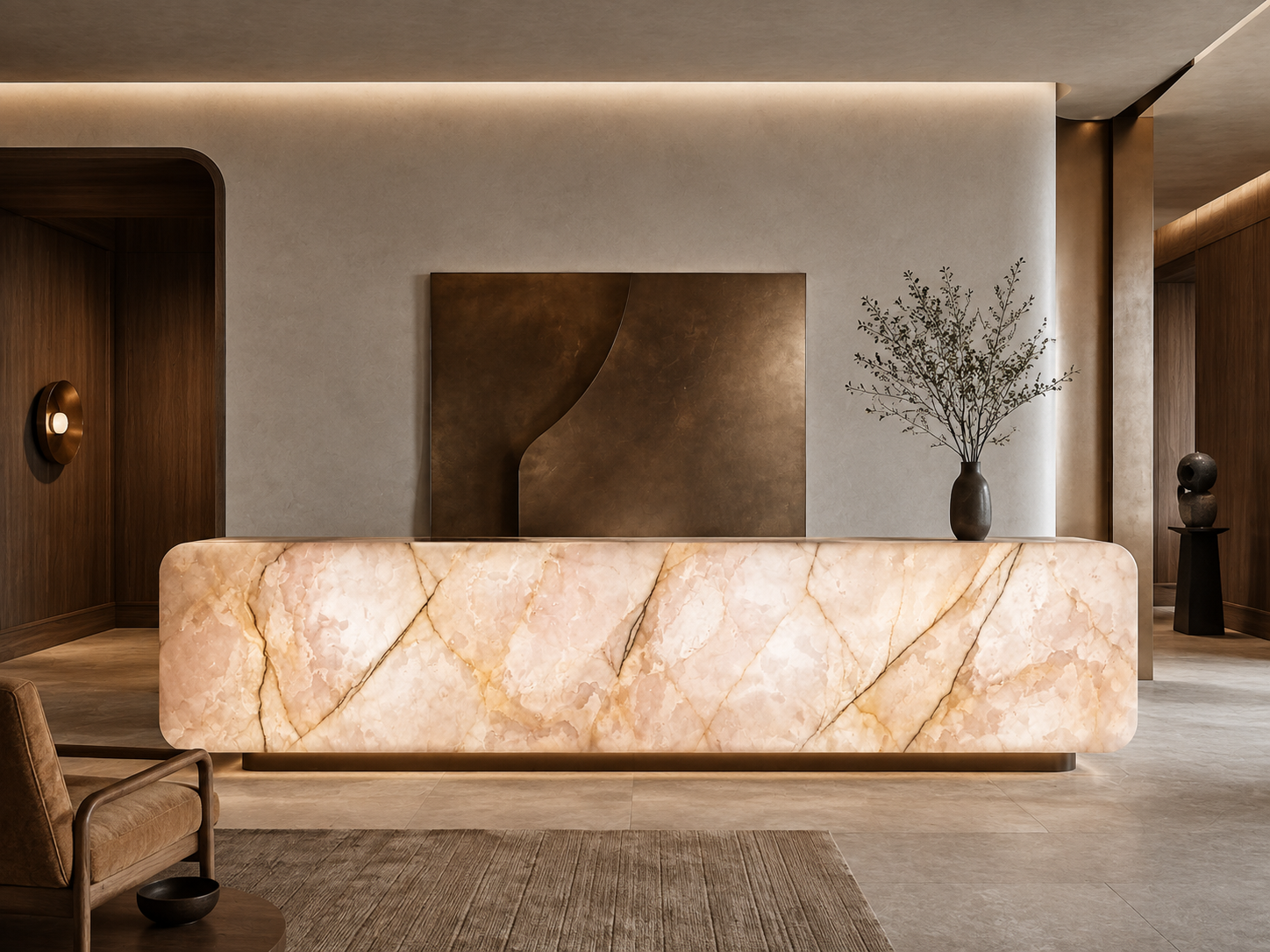 Pink Onyx recommended for hotel lobbies