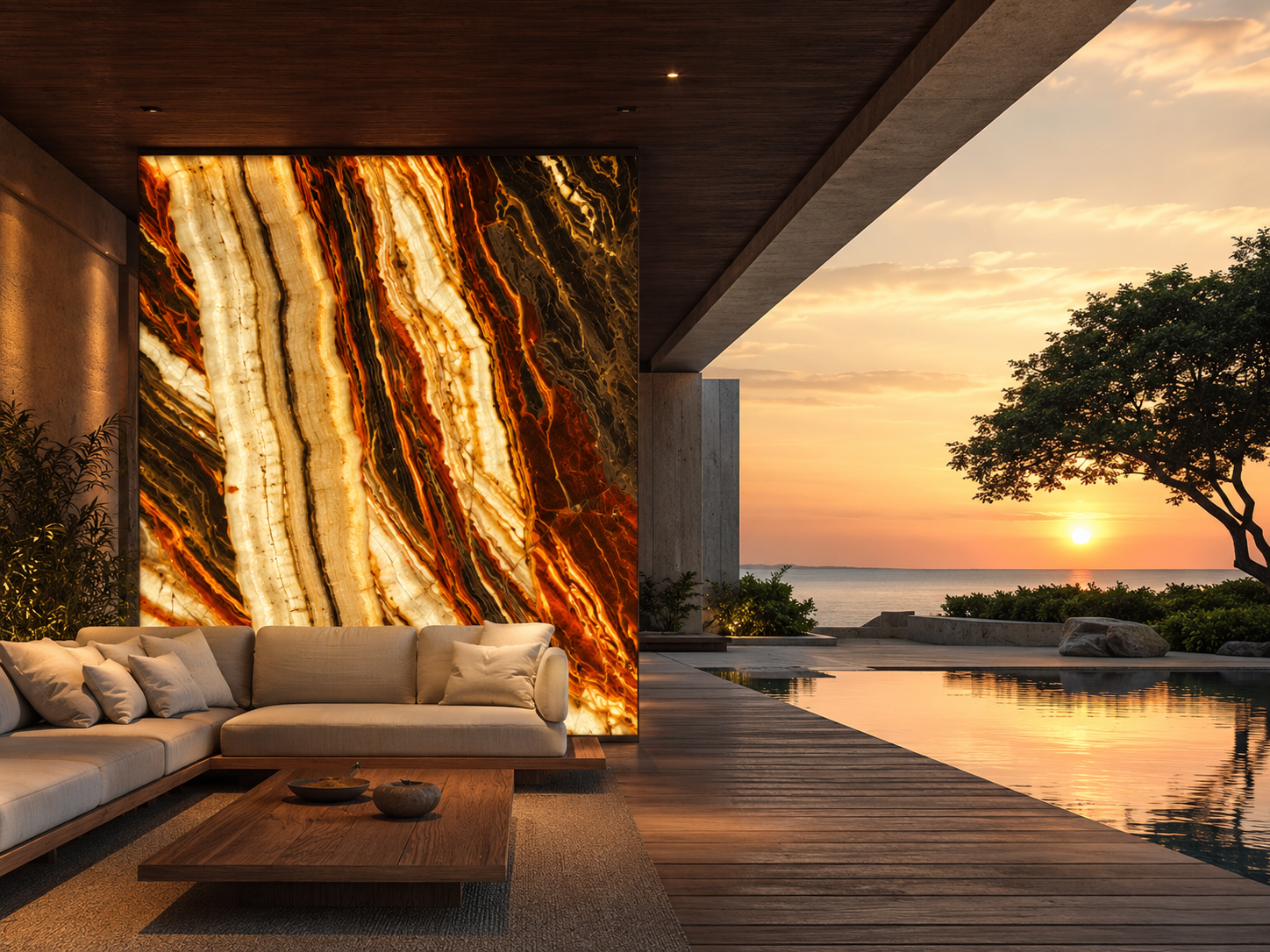 Rainbow Onyx recommended for feature panels