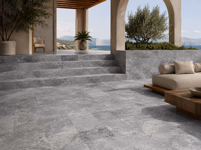 Silver Travertine – Cross Cut natural travertine slab