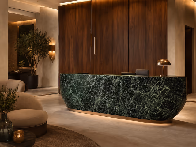 Teos Green natural marble slab