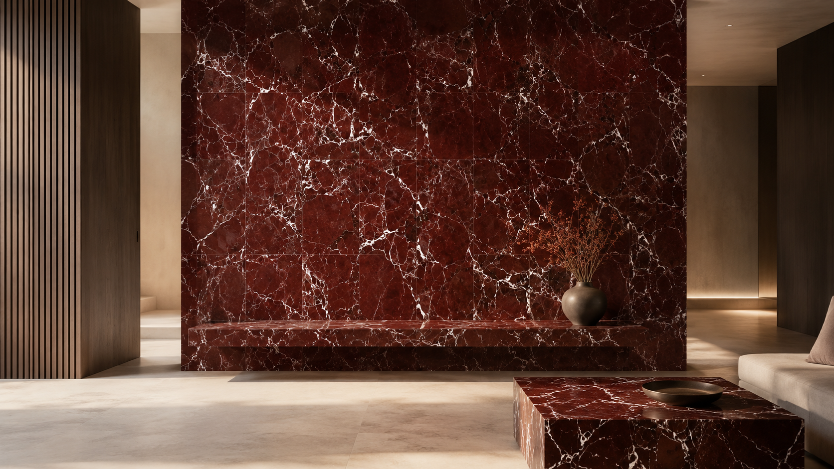 Rosso Levanto natural marble slab