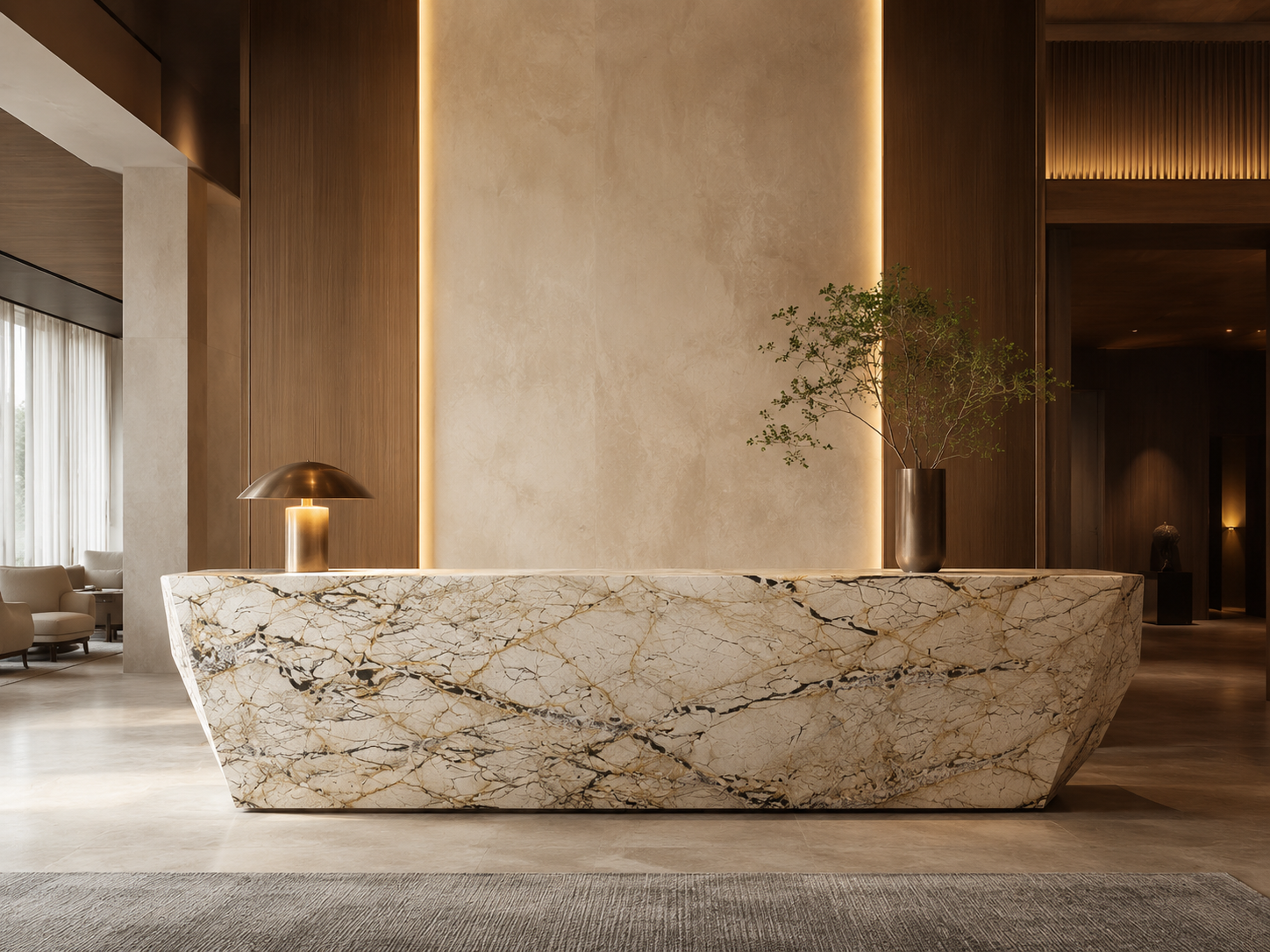 Silver Roots natural marble slab