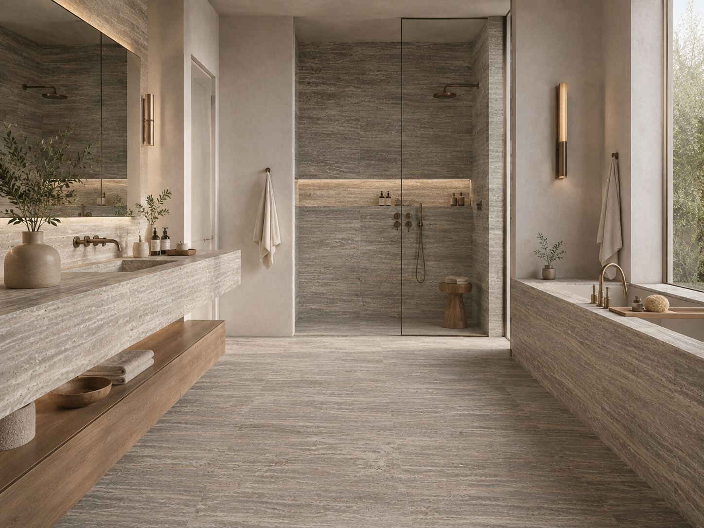 Silver Travertine – Vein Cut recommended for spa & bathrooms